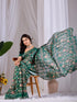 Green Monsoon Georgette Silk Party Wear Saree With Blouse - Detail View | Samyak Fashion