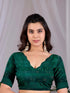 Green Monsoon Georgette Silk Party Wear Saree With Blouse - Styled View | Samyak Fashion