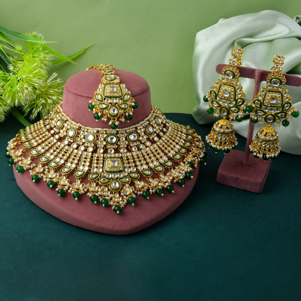 Green Necklace - Front View | Samyak Fashion