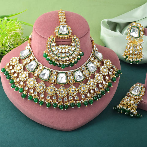 Green Necklace - Back View | Samyak Fashion