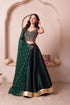 Green Organza Arty Lehenga Choli - Back View | Samyak Fashion