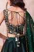 Green Organza Arty Lehenga Choli - Full View | Samyak Fashion