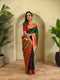 Green Paithani Silk Party Wear Saree With Blouse - Front View | Samyak Fashion