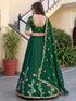 Green Rangoli Silk Lehenga Choli - Back View | Samyak Fashion