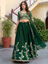 Green Rangoli Silk Lehenga Choli - Detail View | Samyak Fashion