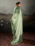 Green Satin Elegant Party Wear Saree Collection With Blouse - Detail View | Samyak Fashion