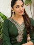 Green Silk Blend Long Kurti. - Side View | Samyak Fashion
