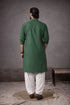 Green Silk Mens For A Festive And Kurta With Payjama - Back View | Samyak Fashion