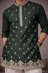 Green Silk Mens For A Festive And Kurta With Payjama - Side View | Samyak Fashion
