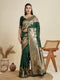Green Soft Kanjivaram Silk Traditional Function Wear Soft Kanjivaram Silk Saree Collection With Blouse - Front View | Samyak Fashion