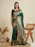 Green Soft Kanjivaram Silk Traditional Function Wear Soft Kanjivaram Silk Saree Collection With Blouse - Front View | Samyak Fashion