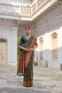 Green Soft Pashmina Silk Designer Function Wear Saree Collection With Blouse - Back View | Samyak Fashion