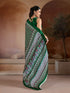 Green Soft Satin Georgette Elegant Party Wear Saree Collection With Blouse - Detail View | Samyak Fashion