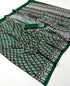 Green Soft Satin Georgette Elegant Party Wear Saree Collection With Blouse - Styled View | Samyak Fashion