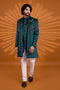 Green Velvet Mens Premium Men's Sherwani - Front View | Samyak Fashion