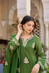 Green Viscose Chanderi Salwar Suits - Side View | Samyak Fashion