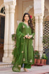 Green Viscose Chanderi Salwar Suits - Detail View | Samyak Fashion