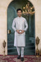 Grey Banarasi Silk Mens Mans - Front View | Samyak Fashion