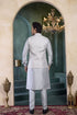 Grey Banarasi Silk Mens Mans - Back View | Samyak Fashion