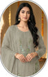 Grey Chiffon Salwar Suit - Back View | Samyak Fashion