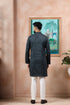 Grey Cotton Mens Kurta With Payjama - Back View | Samyak Fashion