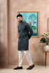 Grey Cotton Mens Kurta With Payjama - Detail View | Samyak Fashion