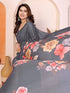 Grey Manipuri Silk Elegant Party Wear Saree Collection With Blouse - Close-up View | Samyak Fashion