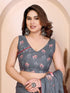 Grey Manipuri Silk Elegant Party Wear Saree Collection With Blouse - Full View | Samyak Fashion