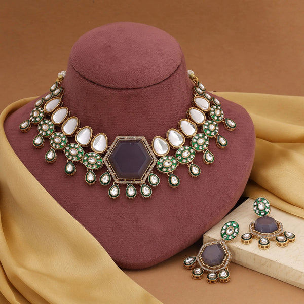 Grey Necklace - Front View | Samyak Fashion