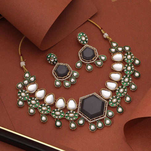 Grey Necklace - Back View | Samyak Fashion