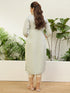 Grey Silk Blend Long Kurti. - Back View | Samyak Fashion