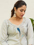 Grey Silk Blend Long Kurti. - Side View | Samyak Fashion