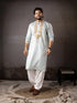 Ice Blue Linen Mens Kurta With Payjama - Front View | Samyak Fashion