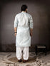 Ice Blue Linen Mens Kurta With Payjama - Back View | Samyak Fashion
