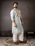 Ice Blue Linen Mens Kurta With Payjama - Close-up View | Samyak Fashion