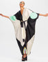 Beige And Black Fancy Soft Satin Silk Kaftan pretty Kaftan