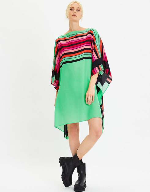 Green Fancy Chelsea Georgette Kaftan Closure View