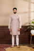 Lavender Art Silk Mens Kurta With Payjama - Front View | Samyak Fashion