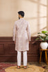 Lavender Art Silk Mens Kurta With Payjama - Back View | Samyak Fashion