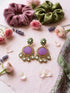Lavender Earrings - Back View | Samyak Fashion