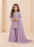 Lavender Heavy Fox Georgette Kid's Salwar Suit - Front View | Samyak Fashion