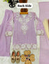 Lavender Heavy Fox Georgette Kid's Salwar Suit - Close-up View | Samyak Fashion