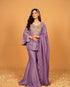 Lavender Heavy Simar Silk Elegant Salwar Suit - Front View | Samyak Fashion