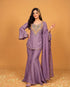 Lavender Heavy Simar Silk Elegant Salwar Suit - Back View | Samyak Fashion
