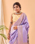 Lavender Pure Silk Party Wear Saree With Blouse - Detail View | Samyak Fashion