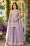Lavender Real Premium Chiffon Salwar Suit - Front View | Samyak Fashion