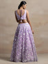 Lavender Soft Net Lehenga Choli - Back View | Samyak Fashion