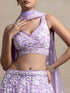 Lavender Soft Net Lehenga Choli - Side View | Samyak Fashion