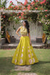 Lemon Roman Silk Lahenga Choli - Detail View | Samyak Fashion