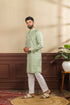 Light Green Art Silk Mens Kurta With Payjama - Detail View | Samyak Fashion